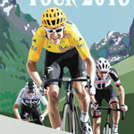 Le Tour 2018, painting on paper 36 x 48cm by Simon Taylor